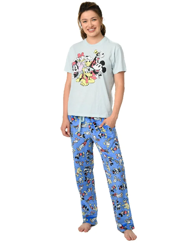 Women's Mickey Mouse & Friends Pajama Lounge Set T-Shirt & Plush Pants Disney