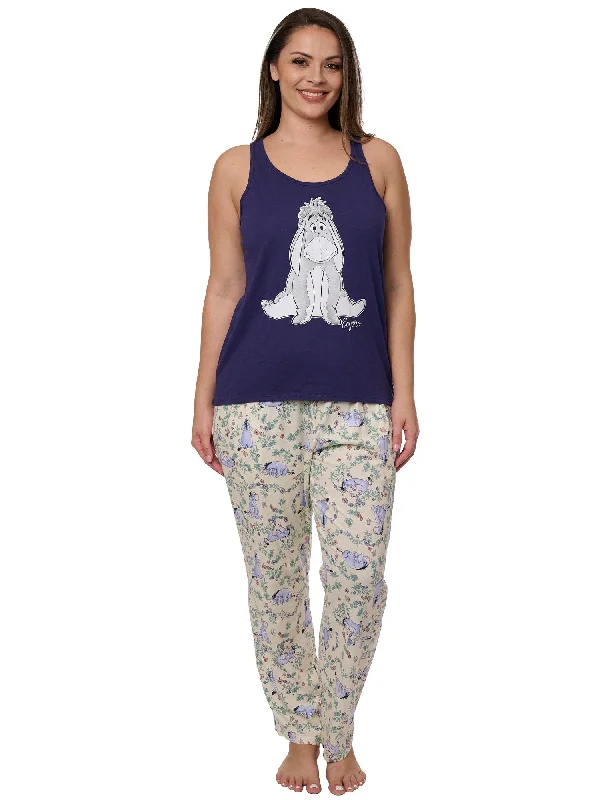 Eeyore Tank Top T-Shirt w/ Disney Lounge Floral Watercolor Pajama Pants Set