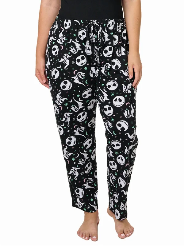 Nightmare Before Christmas Lounge Pajama Pants Cotton Womens Plus Size Black