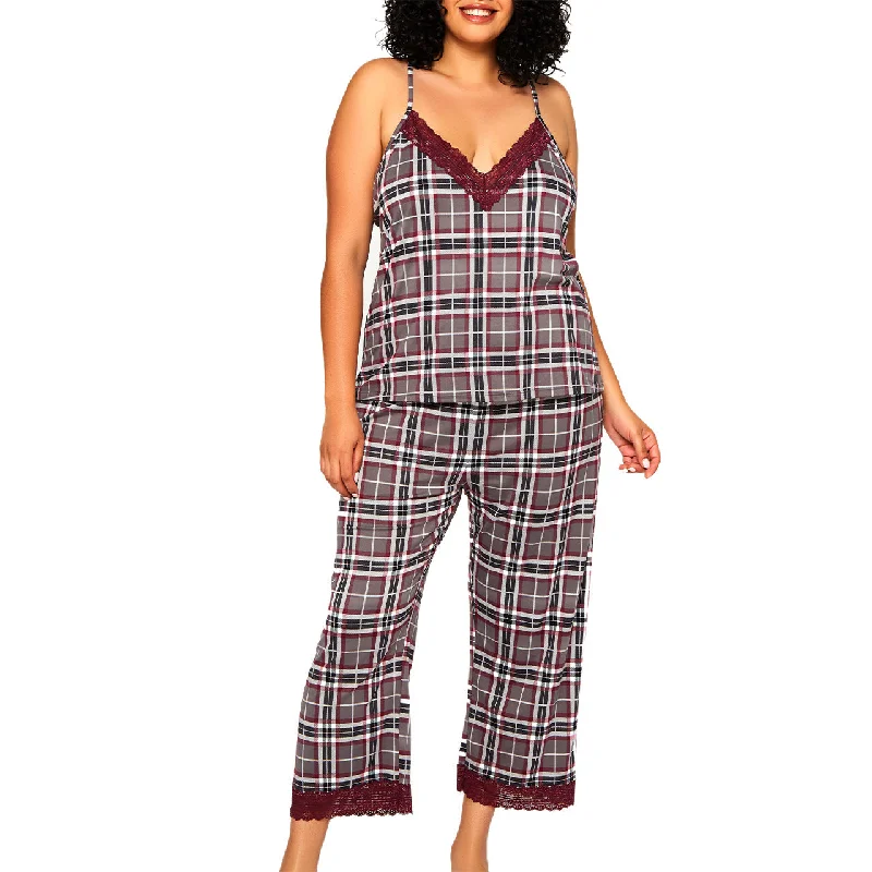 Plaid Pants Set Plus Size