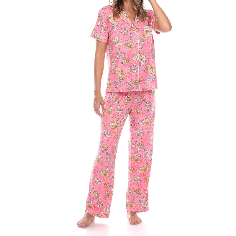 Women's Short Sleeve & Pants Tropical Pajama Set