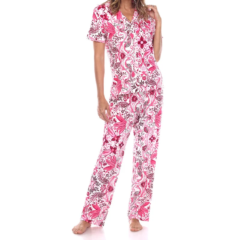 Women's Short Sleeve & Pants Tropical Pajama Set