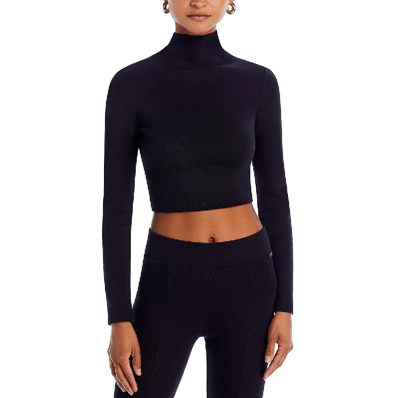 EmRata x AG Womens Ribbed Knit Turtleneck Sweater