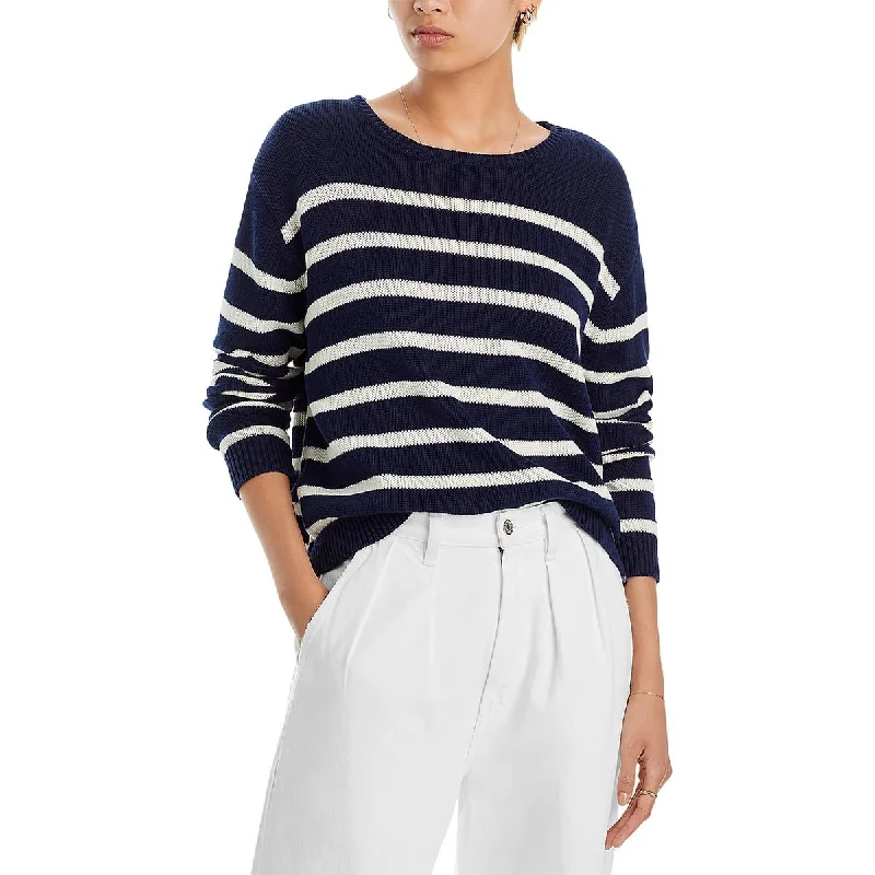 Kule Womens The Finn Striped Organic Cotton Crewneck Sweater