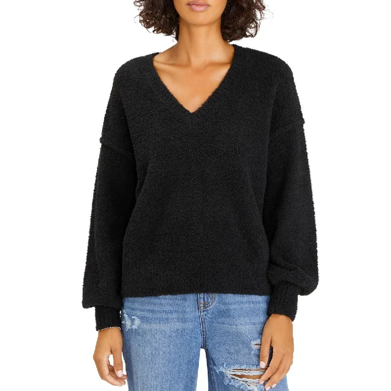 Sanctuary Womens Chenille Pullover V-Neck Sweater