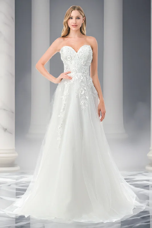 Aspeed Design -L2783A Strapless Laced  A-Line Wedding Dress