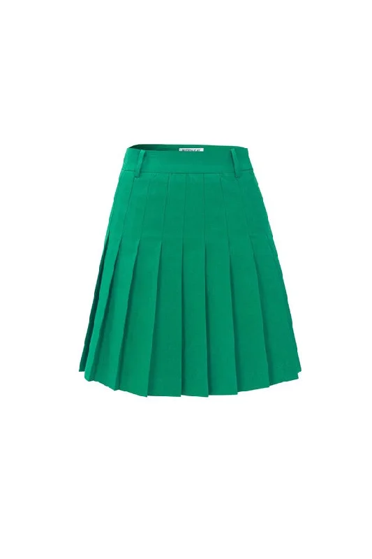 High Waist Shorts Pleats Skirt Green