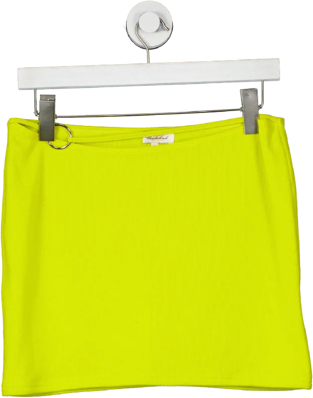 Mars the Label Yellow The Cowl Ring Detail Mini Skirt UK 14