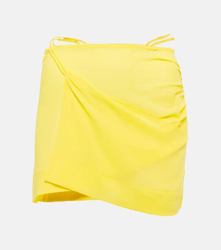 Nensi Dojaka Yellow Asymmetric Mini Skirt  UK S