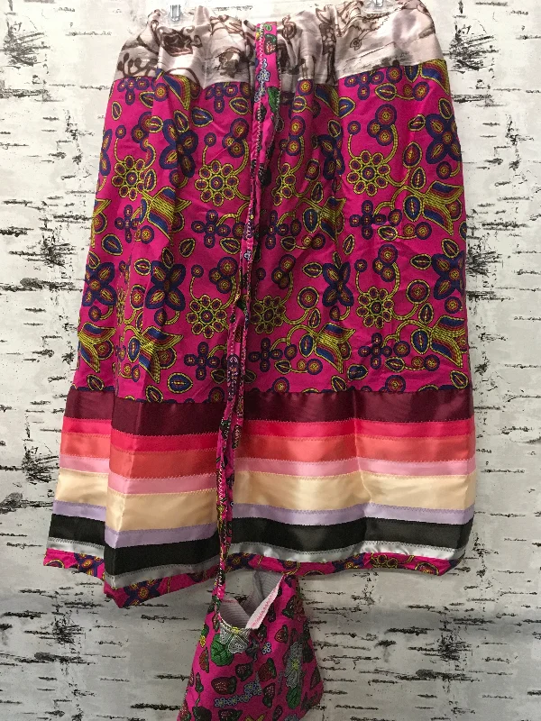 Handmade Magenta Beaded Blackfoot & Satin Birch Buffalo w/ Bag Ribbon Skirt