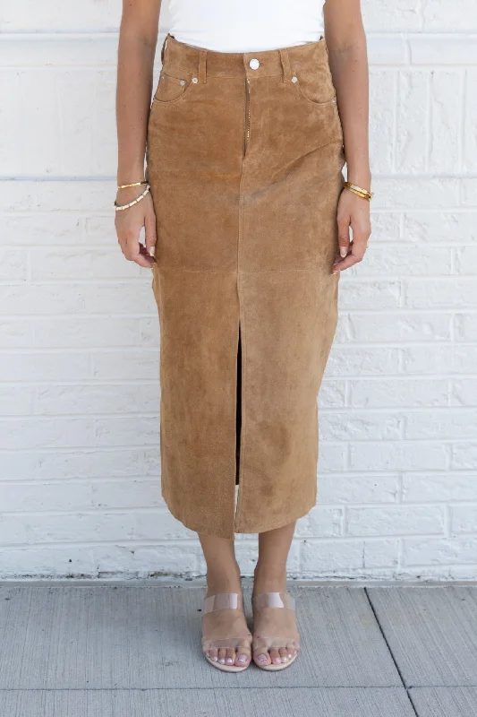 NORA SUEDE MAXI SKIRT