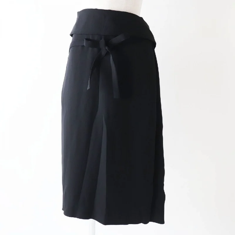 Burberry London Long Wrap Skirt Black 40