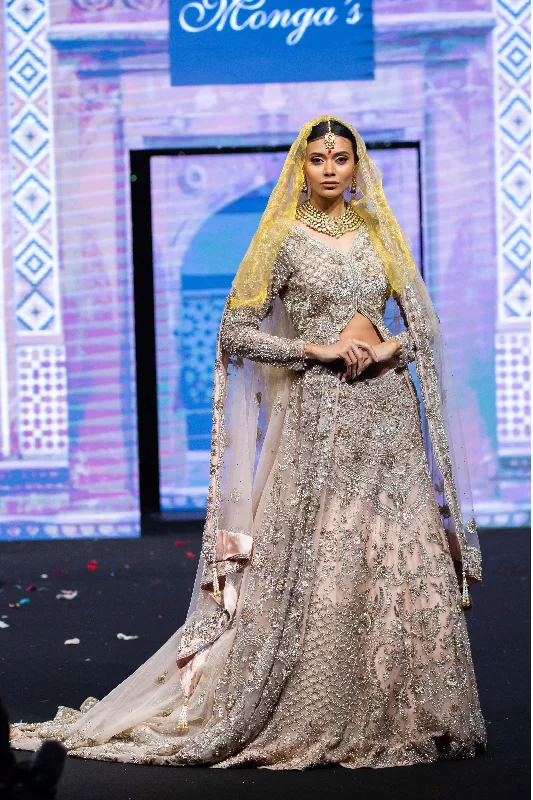 Bridal Jacket Lehenga with Trail