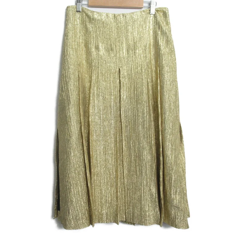 Fendi Wool Long Skirt Gold 40