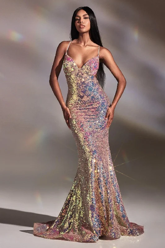 Cinderella Divine CD880 Fitted Long Sexy Prom Gown