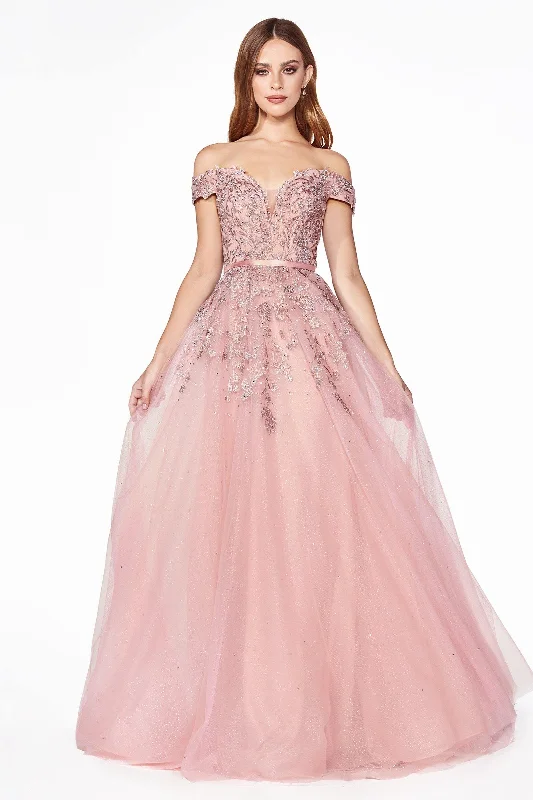 Cinderella Divine KV1049 Prom Long Formal Off Shoulder Ball Gown