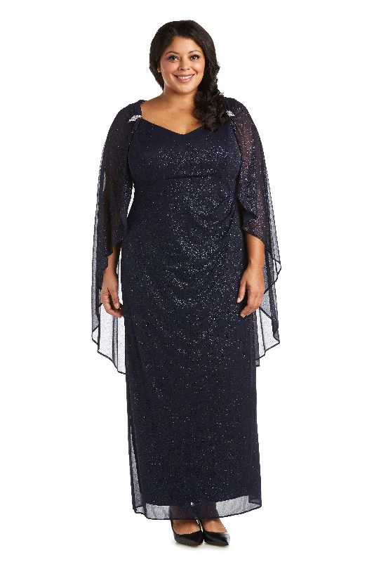 R&M Richards 2384W Long Plus Size Formal Cape Gown Sale