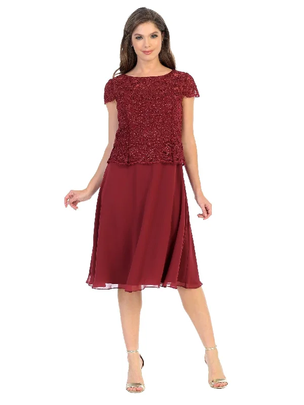 Short Sleeve Mother of the Bride Cocktail Dress