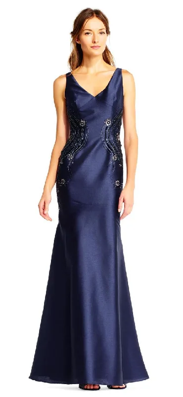 Adrianna Papell - AP1E201575 Embellished V-neck Trumpet Dress