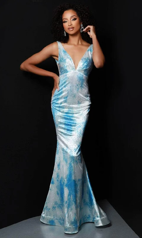 Johnathan Kayne 2831 - Printed V-Neck Mermaid Prom Dress