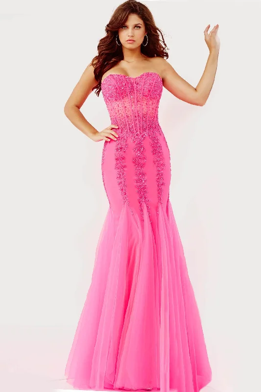 Jovani 5908 Strapless Corset  Bodice Mermaid Prom Dress