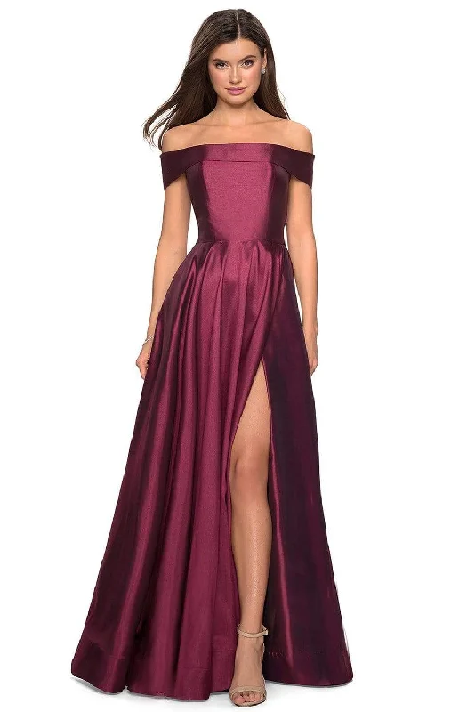 La Femme - 27005 Off Shoulder High Slit Prom Dress