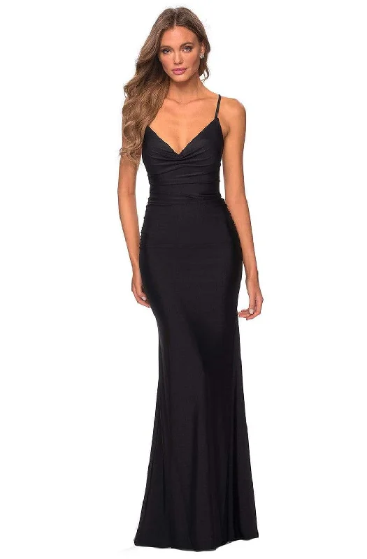 La Femme - 28984 Strappy V-Neck Sheath Dress