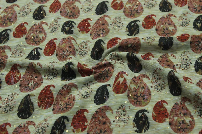 Multicolour Printed Chanderi Fabric