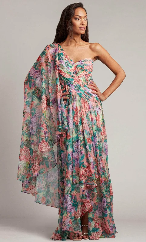 Tadashi Shoji CAZ885L - Floral Printed Airy Pleated Dress