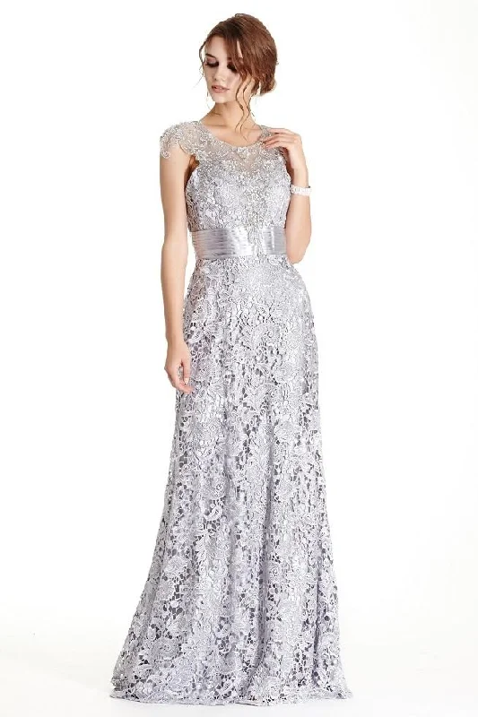 Trevi Collection Cap Sleeve Floral Lace Mother of Bride Dress L1711