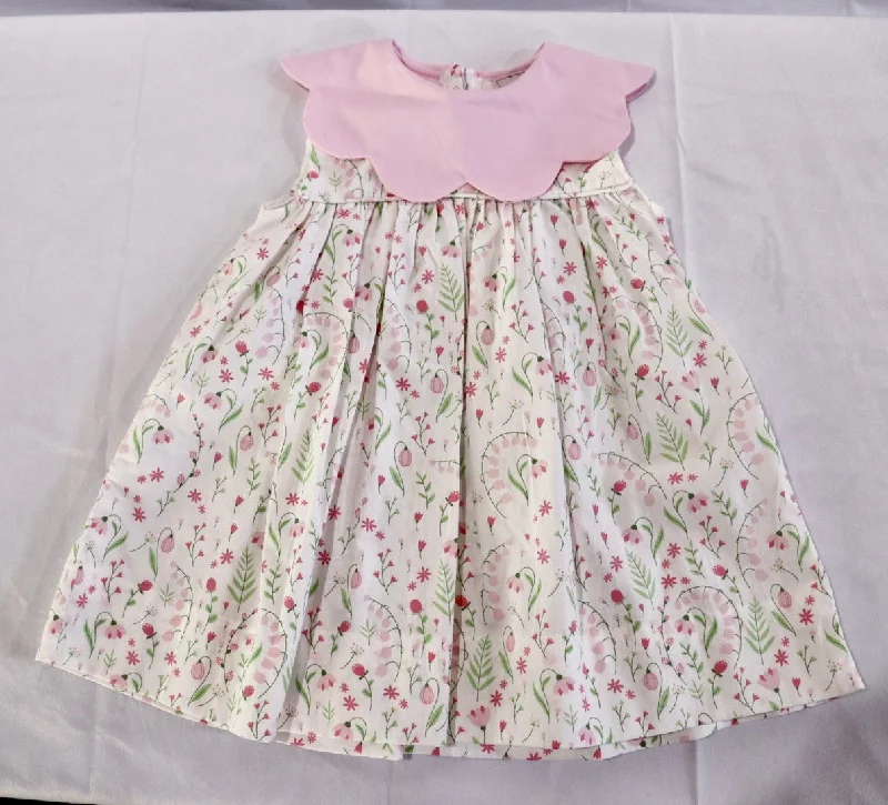 Girl's White Floral Dress