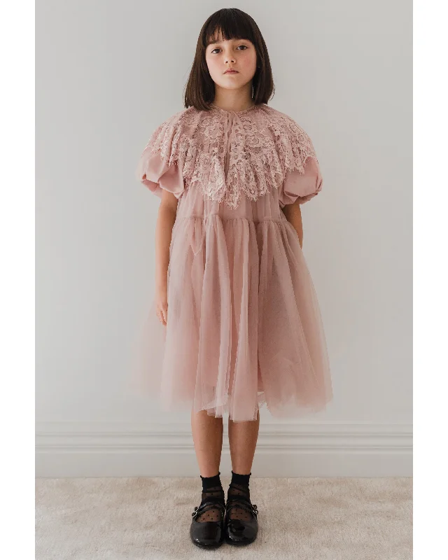 PETITE AMALIE "Enchanted Delight" Lace Collar Tulle Babydoll Dress