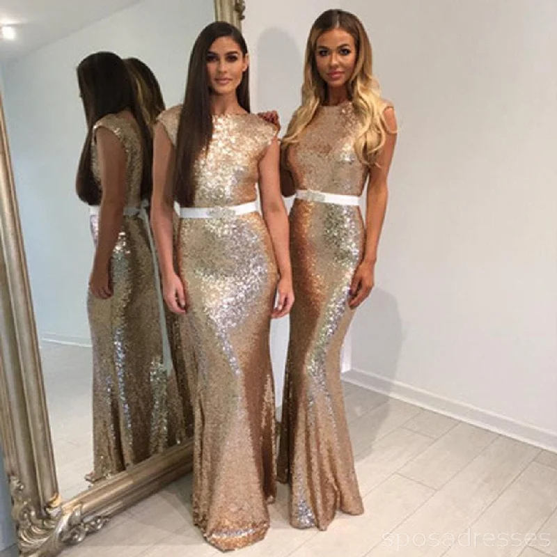 Fashion Design Shinning Sequin Elegant Mermaid Long Bridesmaid Dresses, WG72