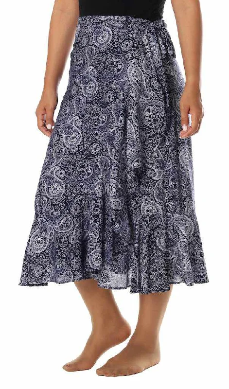 BLACK MIDI BOHO SKIRT