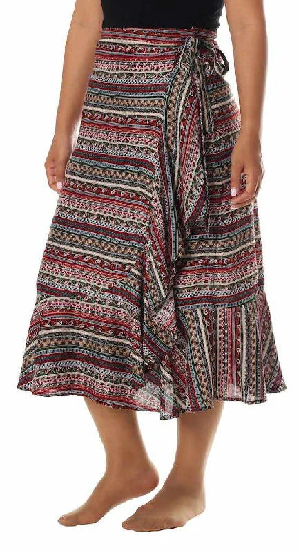 BOHEMIAN MIDI WRAP SKIRT