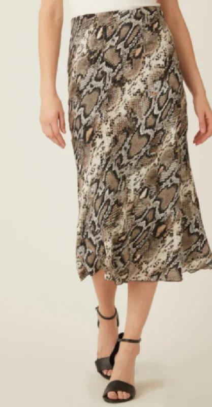 Fifteen Twenty Bias Midi Python Print Skirt