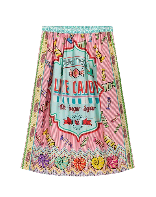 ME Vanessa candy printed midi skirt